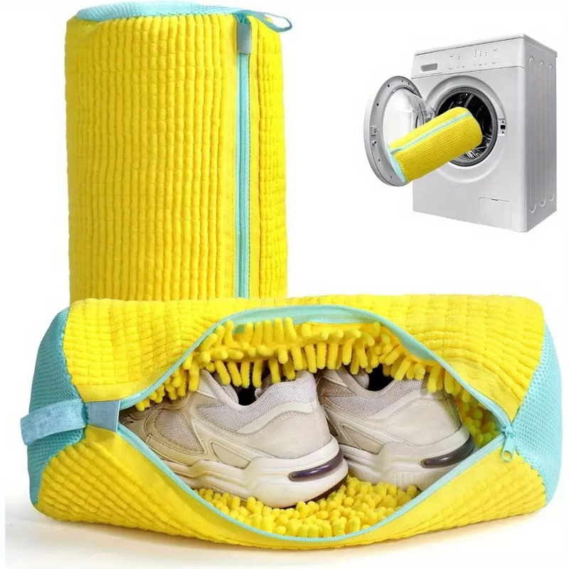 Shoe Cleaning Brush - ถุงซักรองเท้า YM 1/2/4 ชิ้น ถุงซักและอบรองเท้าแบบใช้เครื่องซักผ้า พร้อมแปรงทำความสะอาดใยนุ่ม